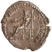 Denarius - Commodus P M TR P X IMP VII COS IIII P P; Jupiter, Rome, 184-185 reverse image