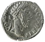 Denarius - Commodus P M TR P X IMP VII COS IIII P P; Felicitas obverse image