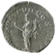 Denarius - Commodus P M TR P X IMP VII COS IIII P P; Felicitas, Rome, 184-185 reverse image