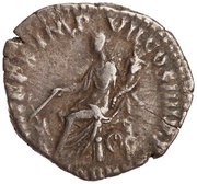 Denarius - Commodus P M TR P X IMP VII COS IIII P P FORT RED; Fortuna, Rome, 184-185 reverse image