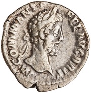 Denarius - Commodus LAETITIAE AVG; Laetitia obverse image
