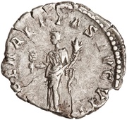 Denarius - Commodus LIBERALITAS AVG VII; Liberalitas, Rome, 184-189 reverse image