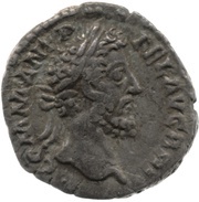 Denarius - Commodus P M TR P XI IMP VII COS V P P; Felicitas obverse image