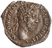Denarius - Commodus P M TR P XI IMP VII COS V P P; Victory obverse image