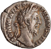 Denarius - Commodus P M TR P XI IMP VII COS V P P CONC MIL; Concordia obverse image