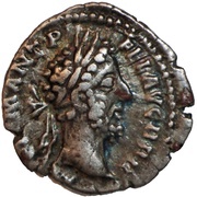 Denarius - Commodus P M TR P XII IMP VIII COS V P P; Felicitas obverse image