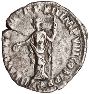 Denarius - Commodus PVBLIC FEL P M TR P XII IMP VIII COS V P P; Felicitas, Rome, 186-187 reverse image