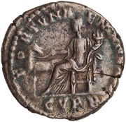 Denarius - Commodus FORTVNAE MANENTI C V P P; Fortuna, Rome, 186-189 reverse image
