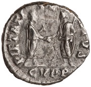 Denarius - Commodus PIETATI SENATVS C V P P; Genius of the Senate, Rome, 186-189 reverse image