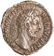 Denarius - Commodus P M TR P XIII IMP VIII COS V P P; Aequitas obverse image