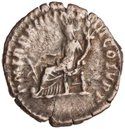 Denarius - Commodus P M TR P XIII IMP VIII COS V P P; Fortuna, Rome, 187-188 reverse image