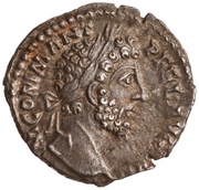 Denarius - Commodus P M TR P XIII IMP VIII COS V P P; Genius obverse image