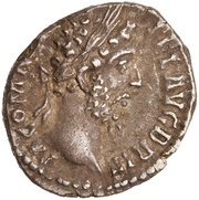 Denarius - Commodus P M TR P XIII IMP VIII COS V P P; Salus obverse image