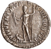 Denarius - Commodus IOV IVVEN P M TR P XIIII COS V P P; Jupiter, Rome, 188-189 reverse image