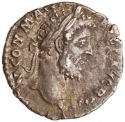 Denarius - Commodus MIN VICT P M TR P XIIII COS V P P; Minerva and Victory obverse image