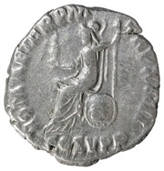 Denarius - Commodus ROM AETER P M TR P XIIII COS V P P; Roma and Victory, Rome, 188-189 reverse image
