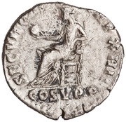 Denarius - Commodus SECVR ORB P M TR P XIIII COS V P P; Securitas, Rome, 188-189 reverse image