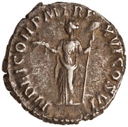 Denarius - Commodus FIDEI COH P M TR P XVI COS VI; Fides, Rome, 190 reverse image