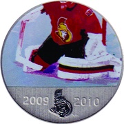 50 Cents - Elizabeth II Ottawa Senators, Canada, 2009 reverse image