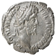 Denarius - Commodus ROMAE FELICI COS VI; Roma and Victory obverse image