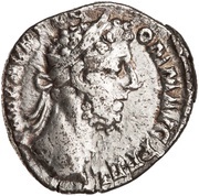 Denarius - Commodus IOVI DEFENS SALVTIS AVG; Jupiter obverse image