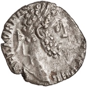 Denarius - Commodus SERAPIDI CONSERV AVG; Serapis obverse image