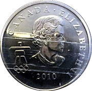 50 Cents - Elizabeth II Miga; Aerials Freestyle Skiing; 6/12 obverse image