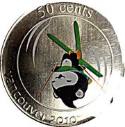 50 Cents - Elizabeth II Miga; Aerials Freestyle Skiing; 6/12, Canada, 2010 reverse image