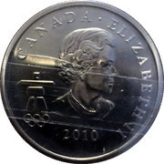 50 Cents - Elizabeth II Quatchi; Snowboard Parallel GS obverse image