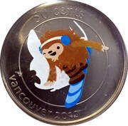 50 Cents - Elizabeth II Quatchi; Snowboard Parallel GS, Canada, 2010 reverse image