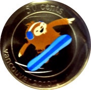 50 Cents - Elizabeth II Quatchi; Snowboard, Canada, 2010 reverse image
