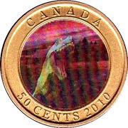 50 Cents - Elizabeth II Albertosaurus reverse image