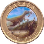 50 Cents - Elizabeth II Sinosauropteryx, Canada, 2010 reverse image