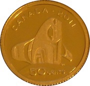 50 Cents - Elizabeth II Orca Whale, Canada, 2011 reverse image