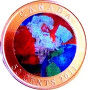 50 Cents - Elizabeth II Gifts from Santa, Canada, 2011 reverse image