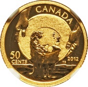 50 Cents - Elizabeth II Cariboo Gold Rush, Canada, 2012 reverse image