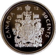 50 Cents - Elizabeth II 4th portrait; Silver Proof Issue, Canada, 2012-2022 reverse image