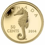 50 Cents - Elizabeth II Seahorse, Canada, 2014 reverse image