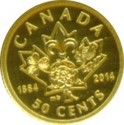 50 Cents - Elizabeth II Charlottetown and Quebec Conferences, Canada, 2014 reverse image