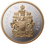50 Cents - Elizabeth II Coat of Arms, Canada, 2015 reverse image