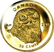 50 Cents - Elizabeth II Snowy Owl, Canada, 2015 reverse image