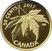 50 Cents - Elizabeth II Maple Leaf, Canada, 2017 reverse image