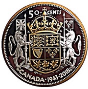 50 Cents - Elizabeth II George VI; 1943 Half-Dollar, Canada, 2018 reverse image