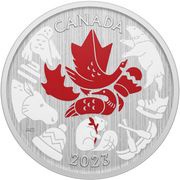 50 Cents In the name of Elizabeth II; Mosaic of Canadian Icons, Canada, 2023 reverse image