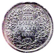 1 Dollar - 1911 Lead pattern reverse image