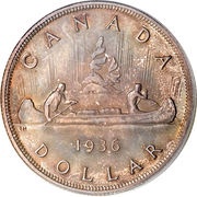 1 Dollar - George V, Canada, 1936 reverse image