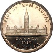 1 Dollar - George VI Royal Visit, Canada, 1939 reverse image