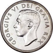 1 Dollar - George VI w/o IND:IMP: obverse image