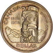 1 Dollar - Elizabeth II British Columbia, Canada, 1958 reverse image