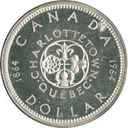 1 Dollar - Elizabeth II Confederation Conferences, Canada, 1964 reverse image